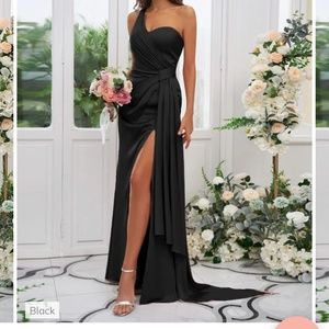 Size 16 black satin brides maids dress